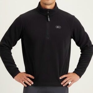REI Men’s Dark Gray Quarter Zip Pullover Small Pocket Cycling Jersey Activewear